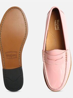 Weejuns G.H. Bass Blush Pink Patent Leather Penny Loafers Whitney Size 8.5